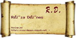 Róza Dénes névjegykártya